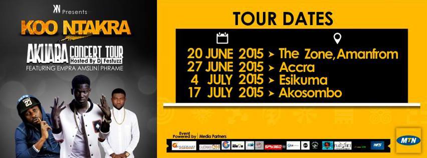 AKUABA TOUR: Koo Ntakra to Tour on 20th June at The Zone + Tour Lined-up